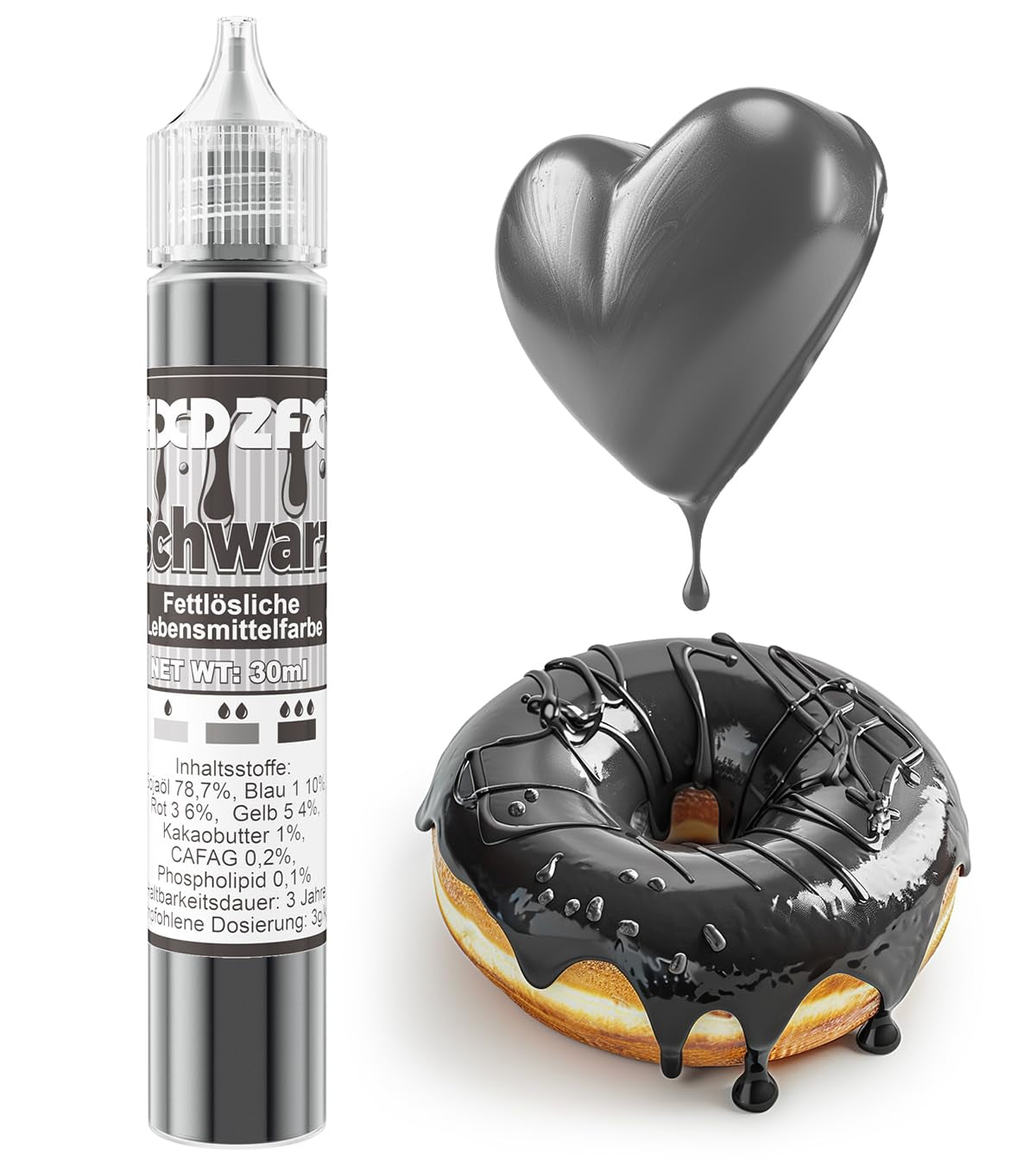 Fettlöslig matfärgning - 30 ml koncentrerad oljebaserad matfärgning för choklad matfärgningsset för tårtdekorering, fondant, smörkräm, bakning, hantverk (marinblå)