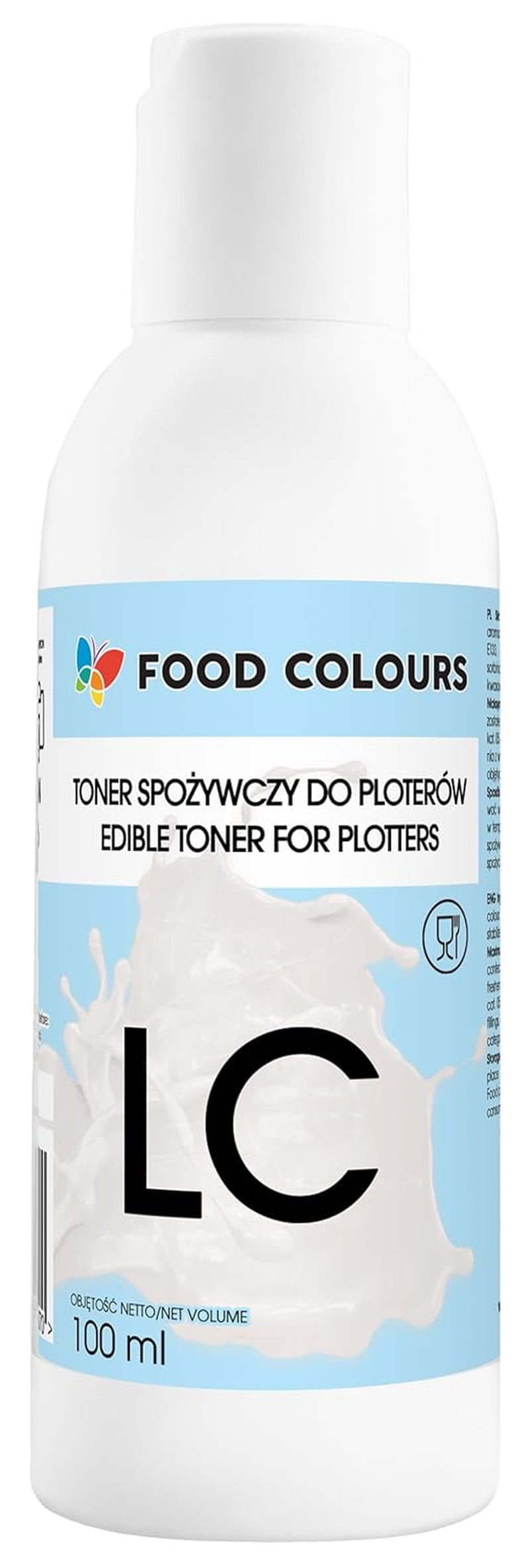 Matfärgningsset med ätbart bläck för plottrar 6 x 100 ml | Ljuscyan | Cyan | Ljus magenta | | Magenta | Gul | Svart | Ätbart tryck, waferpapperstryck, dekorativ tårtoppning