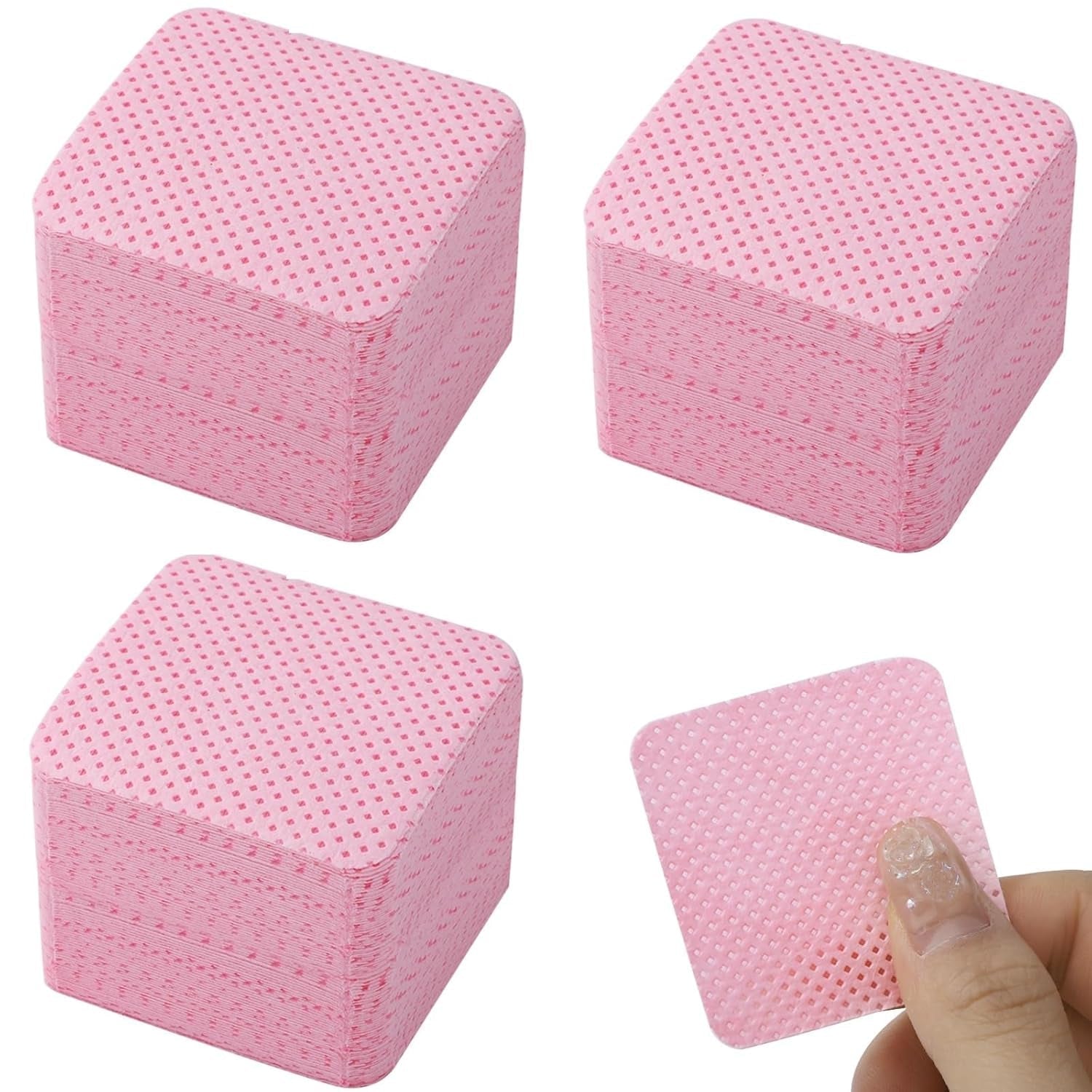 300 Stück Nagellackentferner Pads, Fusselfreie Nägel Wattepads Für Nägel Nagellackentferner Luddfria Nagelservetter Cleaner Gelnägel - Rosa