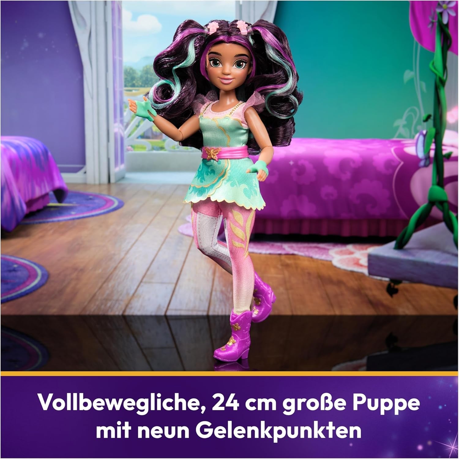 Unicorn Academy Ankleidepuppe Ava - die Originalpuppe zur beliebten Netflix-Serie, 24 cm bred och med 7 tillbehör för fantasifulla rollspel, för Kinder från 4 Jahren
