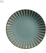 MÄSER 931964 Confino Series servisset för 4 personer, modern vintagelook, keramisk kombinationsset, 20 delar, bensinfärg med svarta accenter, kakel