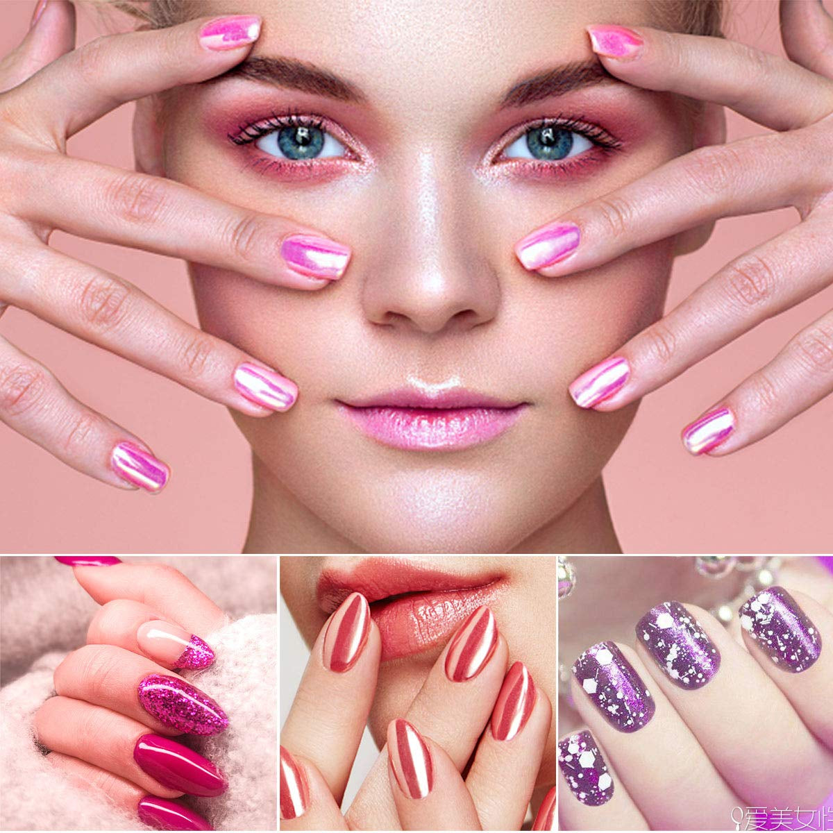 Falska Naglar 500st Naturlig Färg Konstgjorda Falska Naglar 10 storlekar DIY Akryl Med Box Nagelborste Nagelbandsskjutare Nagelfil