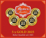 Reber Mozart-kulor - 5 påsar med 5 godis i julupplagan - Äkta Reber Mozart-kulor, gjorda av mörk choklad, marsipan och nougat