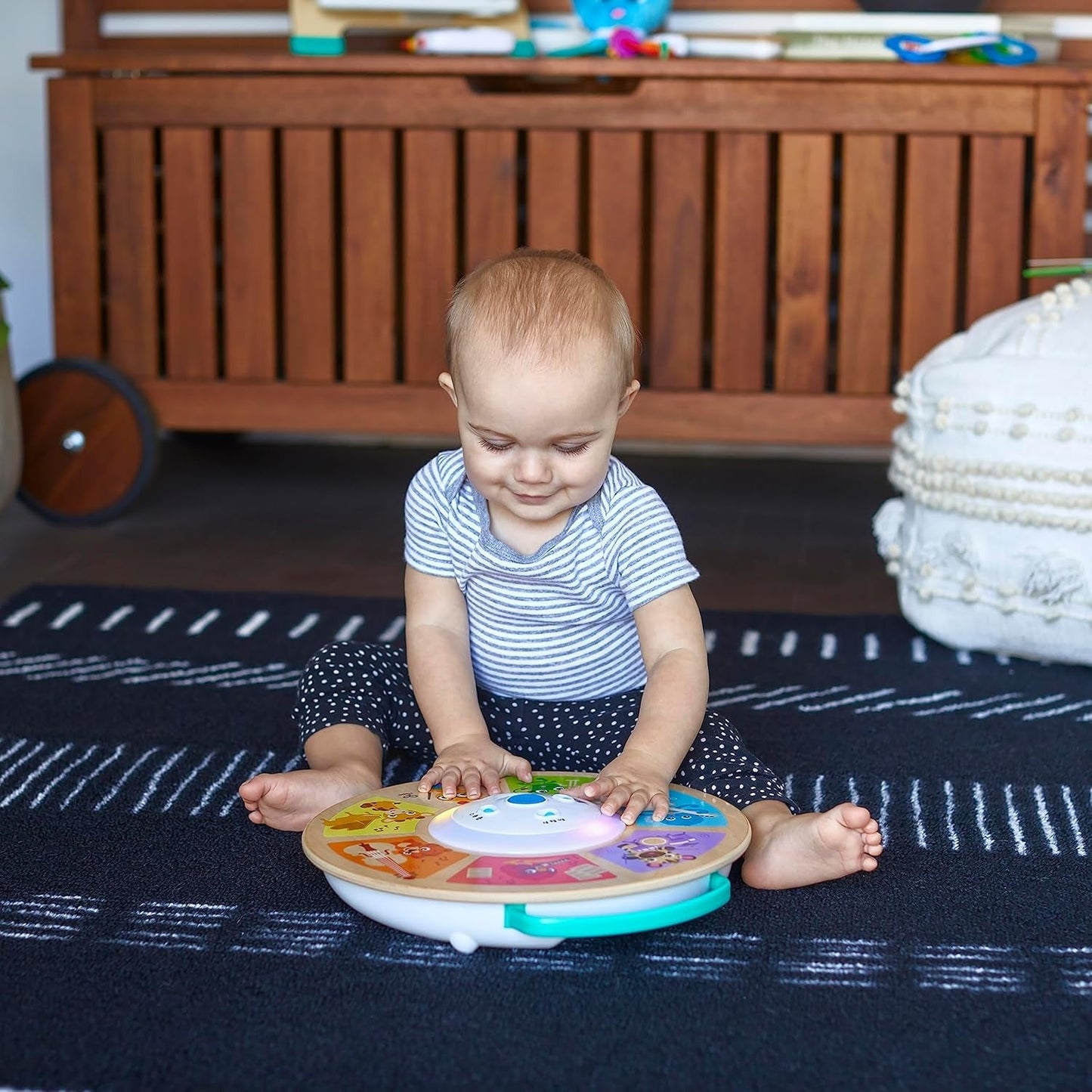 Baby Einstein, Hape, Cal's Smart Sounds Symphony Magic Touch Trä elektronisk aktivitetsleksak på 3 språk (engelska, franska och spanska), 3 lägen, från 6 månader Babyleksaker Naty Shop