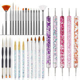 31 Stück Professionelle Nagel Pinsel Set, Dual-Ended Nagelpinsel, Pinsel Für Gelnägel, Acrylic Nagel Art Penna, Nail Art Dotting Tools, Nail Brush Für DIY Nagelkunst Salon Design