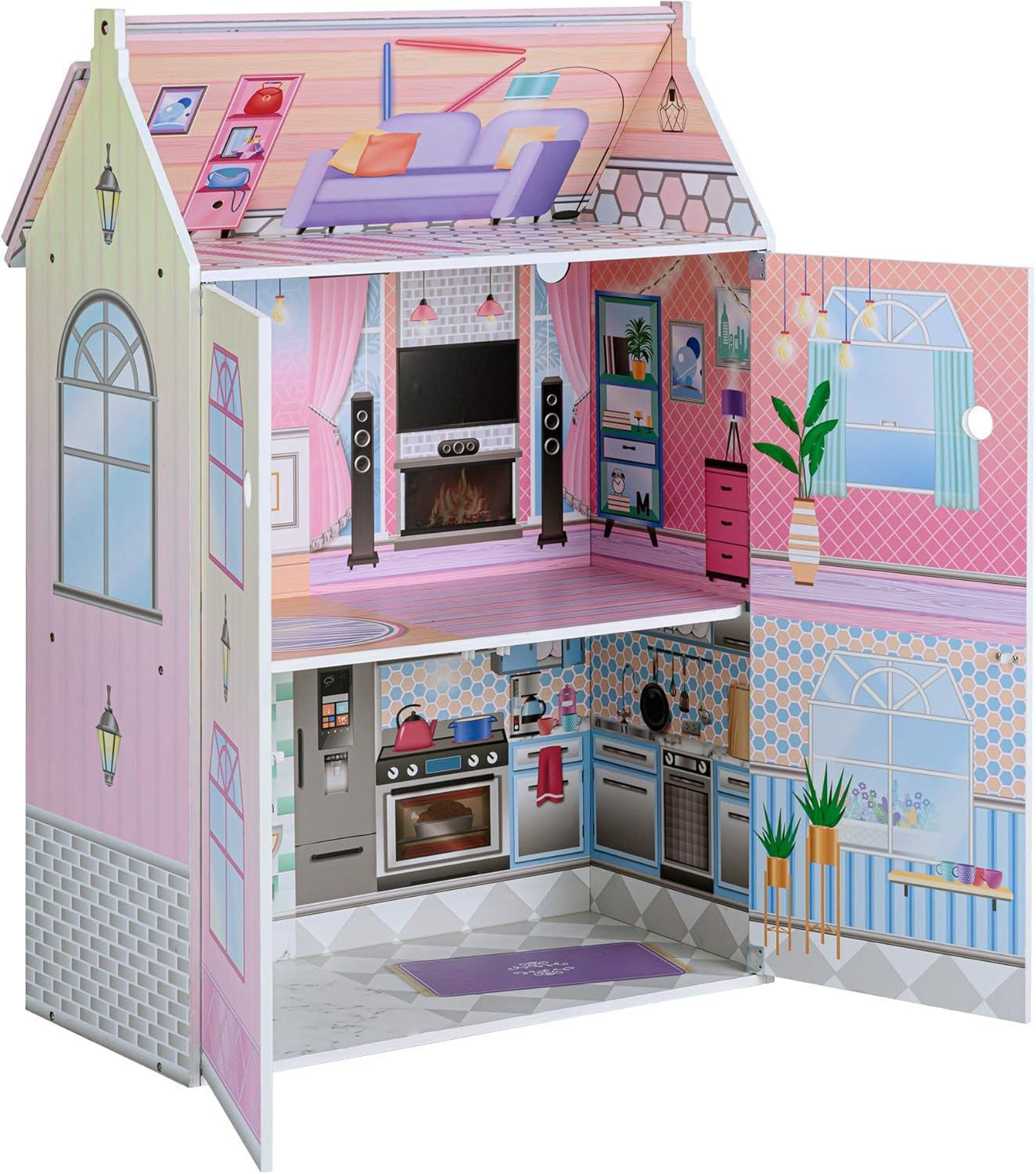 Olivias Little World Glasshouse Kids 12" Dockhus & 10 docktillbehör 3,5" Multi Td-12518D Dockhus Naty Shop