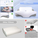 SAHEYER nackkudde 2 i 1 Ergonomisk nackstödskudde och nackrullskudde Ortopedisk kudde för sidoslipare Memory Foam-kudde för sidoslipare Rygg och mage Ortopediska livmoderhalskuddar Naty Shop