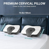 Elviros Memory Foam Ortopedisk kudde Nacksmärtskudde Sovkudde Ergonomisk nackkudde Nackstödskudde Anti-snarkningskudde för sidoslipare Magsömmar Vita cervikala ortopediska kuddar Naty Shop