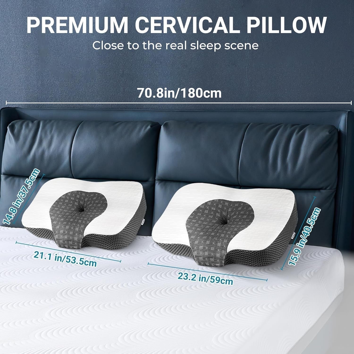Elviros Memory Foam Ortopedisk kudde Nacksmärtskudde Sovkudde Ergonomisk nackkudde Nackstödskudde Anti-snarkningskudde för sidoslipare Magsömmar Vita cervikala ortopediska kuddar Naty Shop
