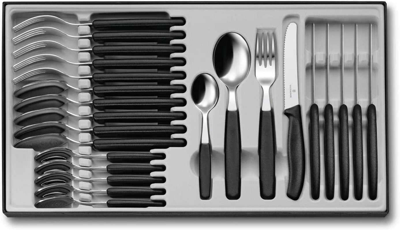 Victorinox Swiss Classic, professionella bestick, 24 delar, extra skarpt blad, tandad kant, rostfritt stål Naty Shop
