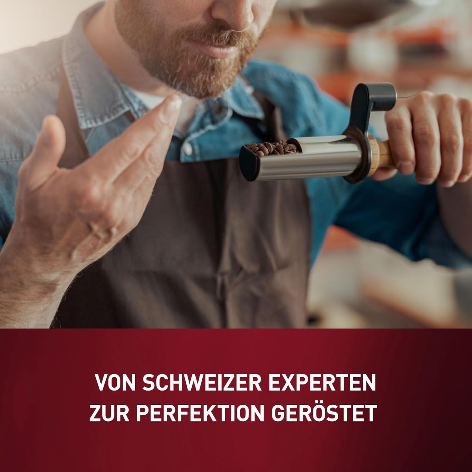 Schwiizer Schüümli Crema Mild, 100 % premium Arabica-kaffebönor, fruktiga och nötiga, för helautomatiska kaffemaskiner, 2/5 styrka, lättrostad, Rainforest Alliance-certifierad, 1 kg (förpackning med 2)