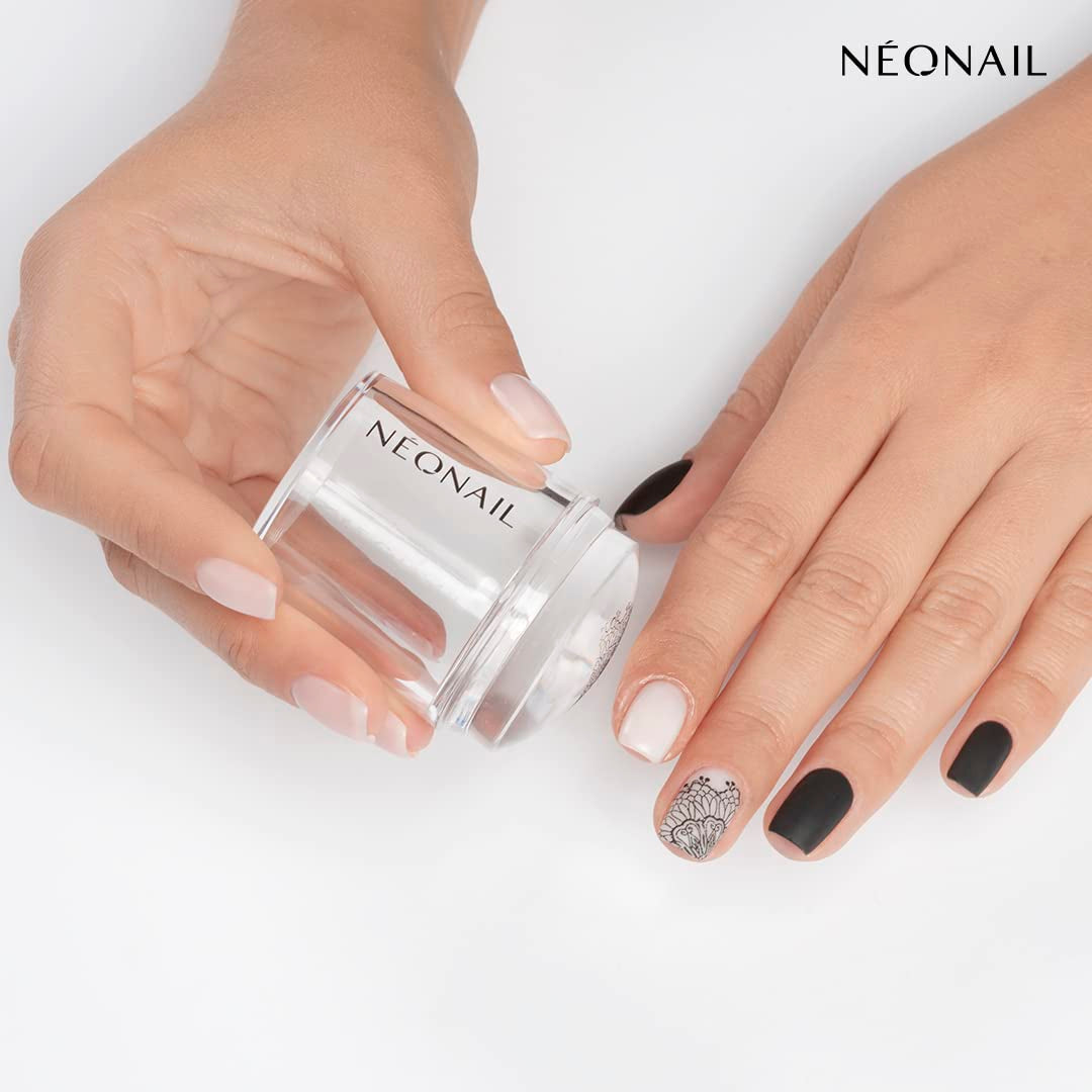 NÉONAIL Nagel Stempel Mit Schaber - Nägel Selber Machen - Nail Art Stämpel - Nageldesign Für Nagel Schablone - French Nails Stempel - Silikon Nagelstempel