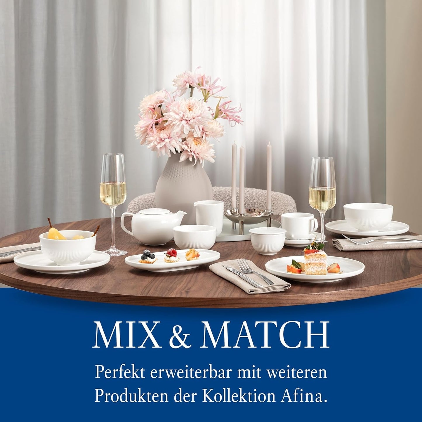 Villeroy & Boch - Afina mjölkmugg 170 ml, vit, diskmaskinssäker, mikrovågssäker, mjölkkaraff, kaffetillbehör, keramisk kanna, fat, servis, premiumporslin