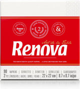 Renova pappersservetter, vit bordscocktailstil - 90 servetter (paket med 2)