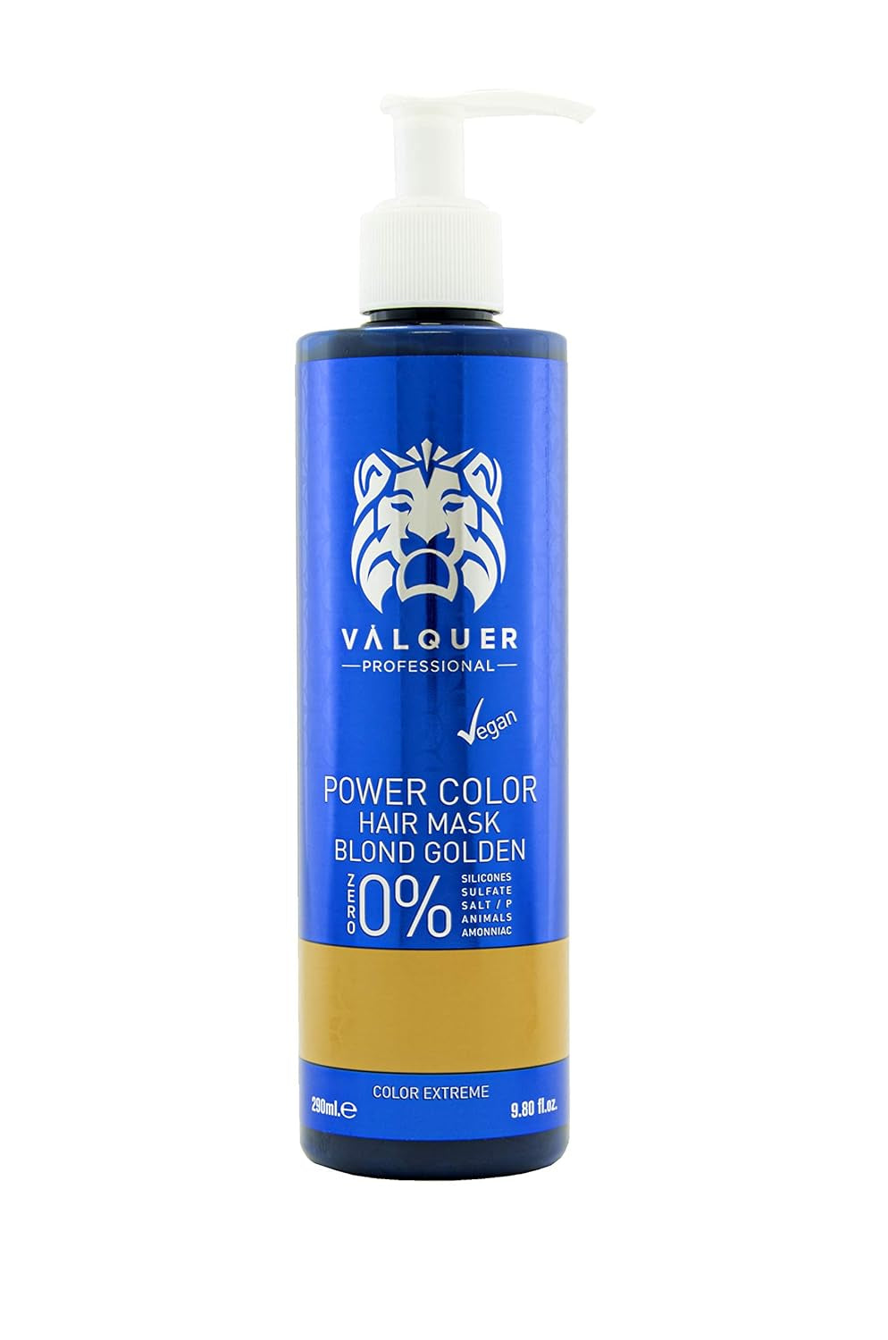 Valquer Professional Mask Power Color färgat hår. Vegansk och sulfatfri (gyllene blont hår) hårfärgsförstärkare - 275 ml Naty Shop hårmask Standardtitel