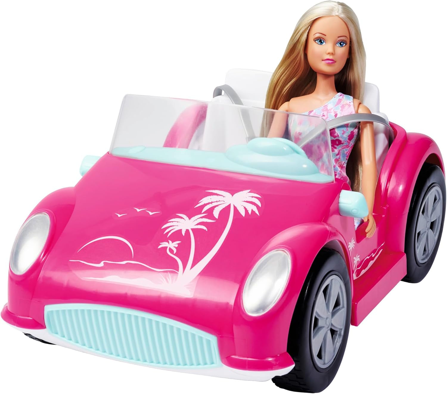 Simba Steffi Love Beach Car Doll i cool sommaroutfit med strandvagn 29cm Ålder 3+