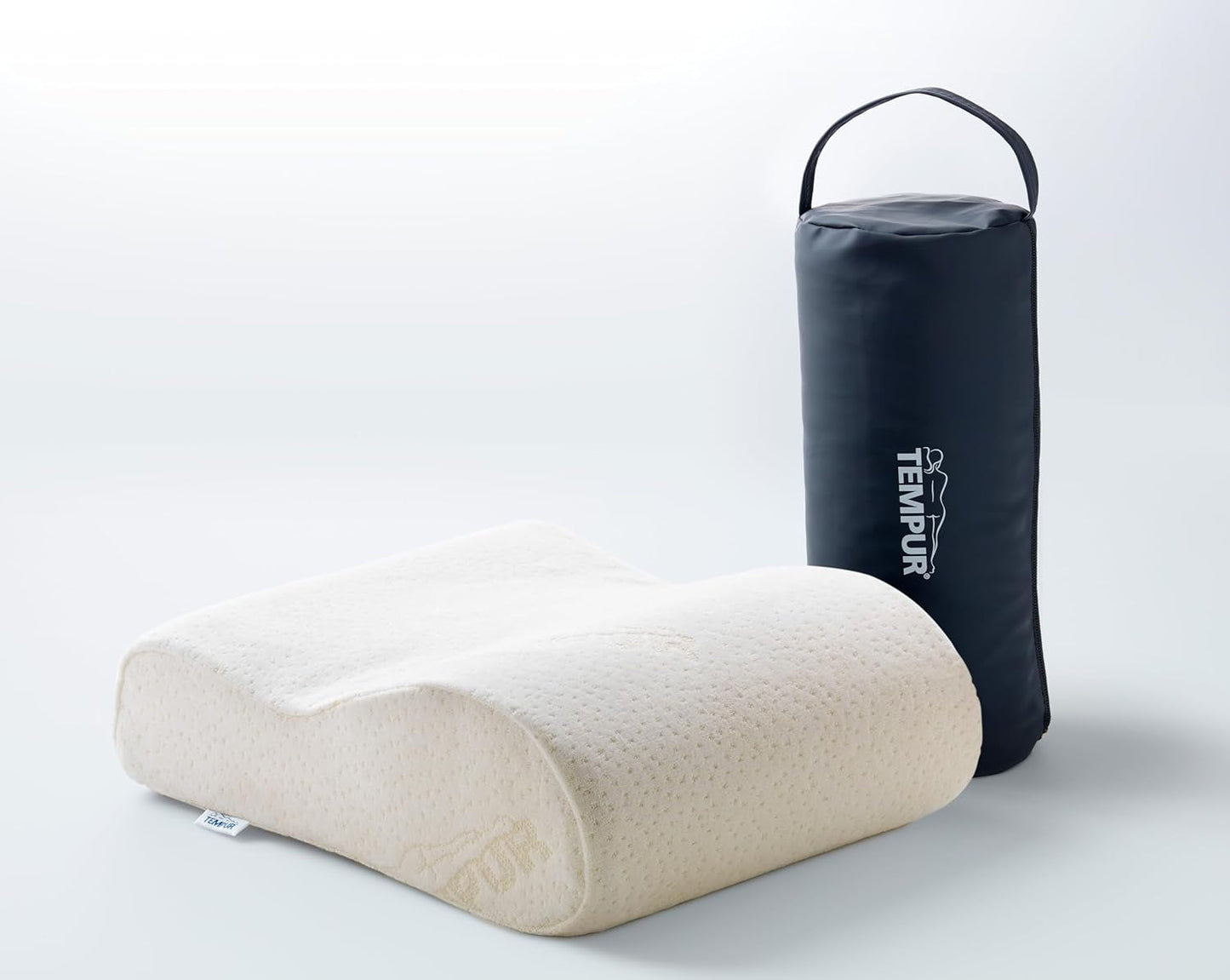TEMPUR Original resekudde, lyxigt nackstöd Kudde av Memory Foam, avtagbart och tvättbart överdrag (25 x 31 x 10/7 cm)
