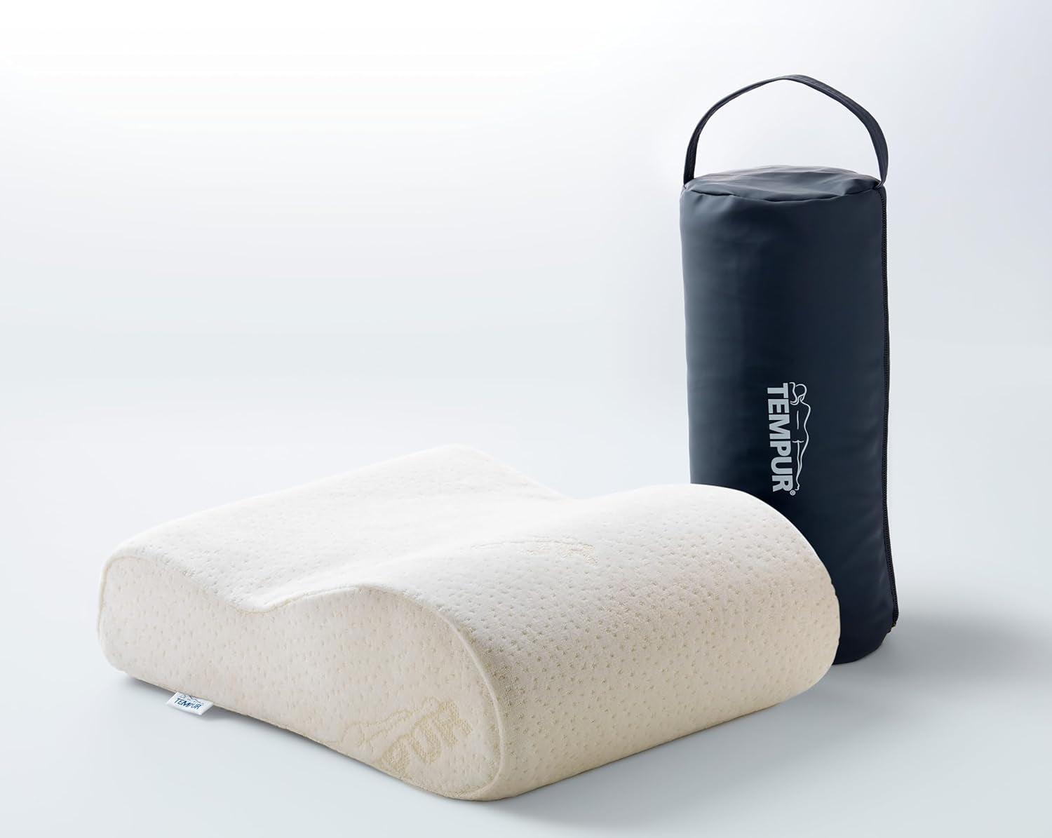 TEMPUR Original resekudde, lyxigt nackstöd Kudde av Memory Foam, avtagbart och tvättbart överdrag (25 x 31 x 10/7 cm)