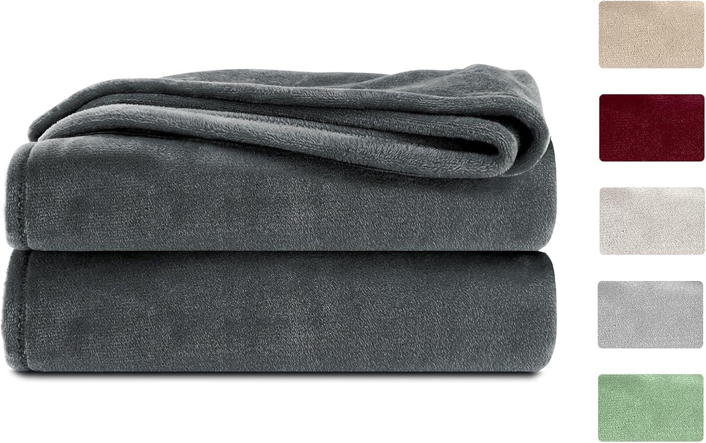 Komfortec fluffig filt, bekväm filt, fleecefilt, Oeko-Tex certifierad, supermjuk, 150X200 Cm, 260 G/M², beige sängar och filtar Besuche den Komfortec-Store Antracit 220 X 240 Cm