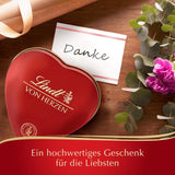 Lindt Choklad från hjärtat | 30 g | 6 praliner i Marc de Champagne, Coeur à l'Orange, Crispy Milk Chocolate, Apelsinmarsipan i en vacker hjärtformad ask | Gåva av choklad | Choklad present