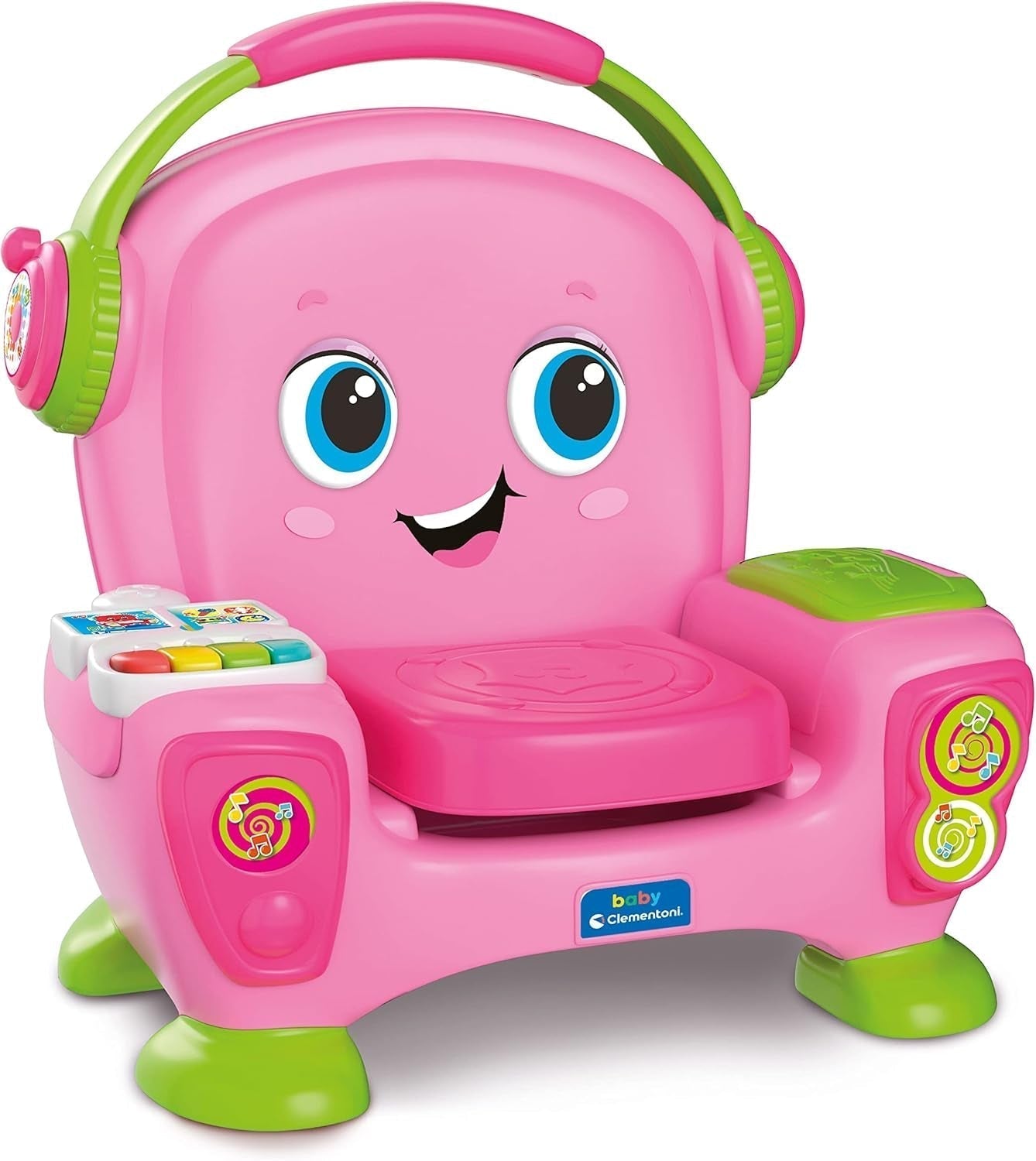Clementoni 17755 Sångfåtölj med rosa ljud och dans - interaktiv och multifunktionell fåtölj för barn på italienska, leksak 1 år - Tillverkad i Italien, flerfärgad Toys Bebe Naty Shop Single