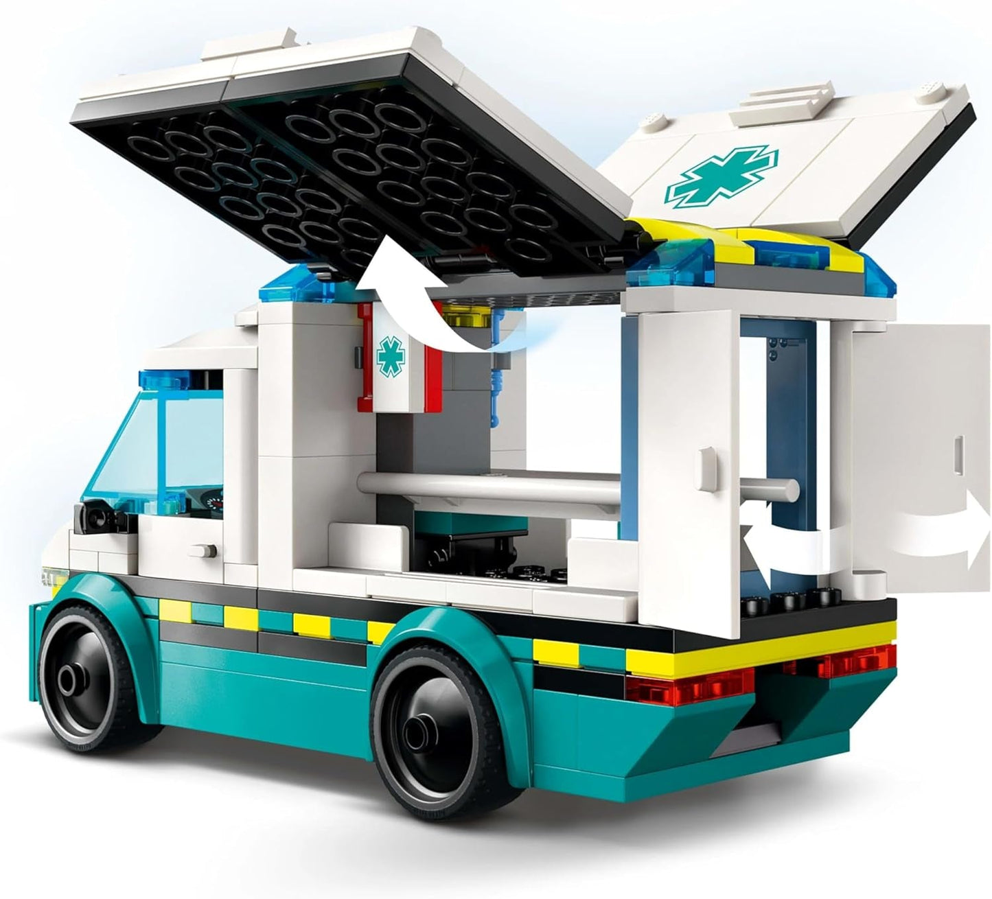 LEGO City Ambulance - leksak med 2 minifigurer (skateboardåkare och förare) - pedagogisk leksak för pojkar och flickor från 5 år - födelsedags- och semesterpresentidéer 60451 Byggset Besuche den LEGO-Store