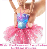 Barbie Dreamtopia Magic Light Ballerina Doll med rosa tutu och blont hår, 5 ljus- och ljudeffekter, rörlig Barbie, 3 år och uppåt, HLC25 Naty Shop Dolls