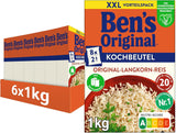 BEN'S ORIGINAL™ långkornigt ris, kokt i påse, 9 x 500 g, 20 minuter