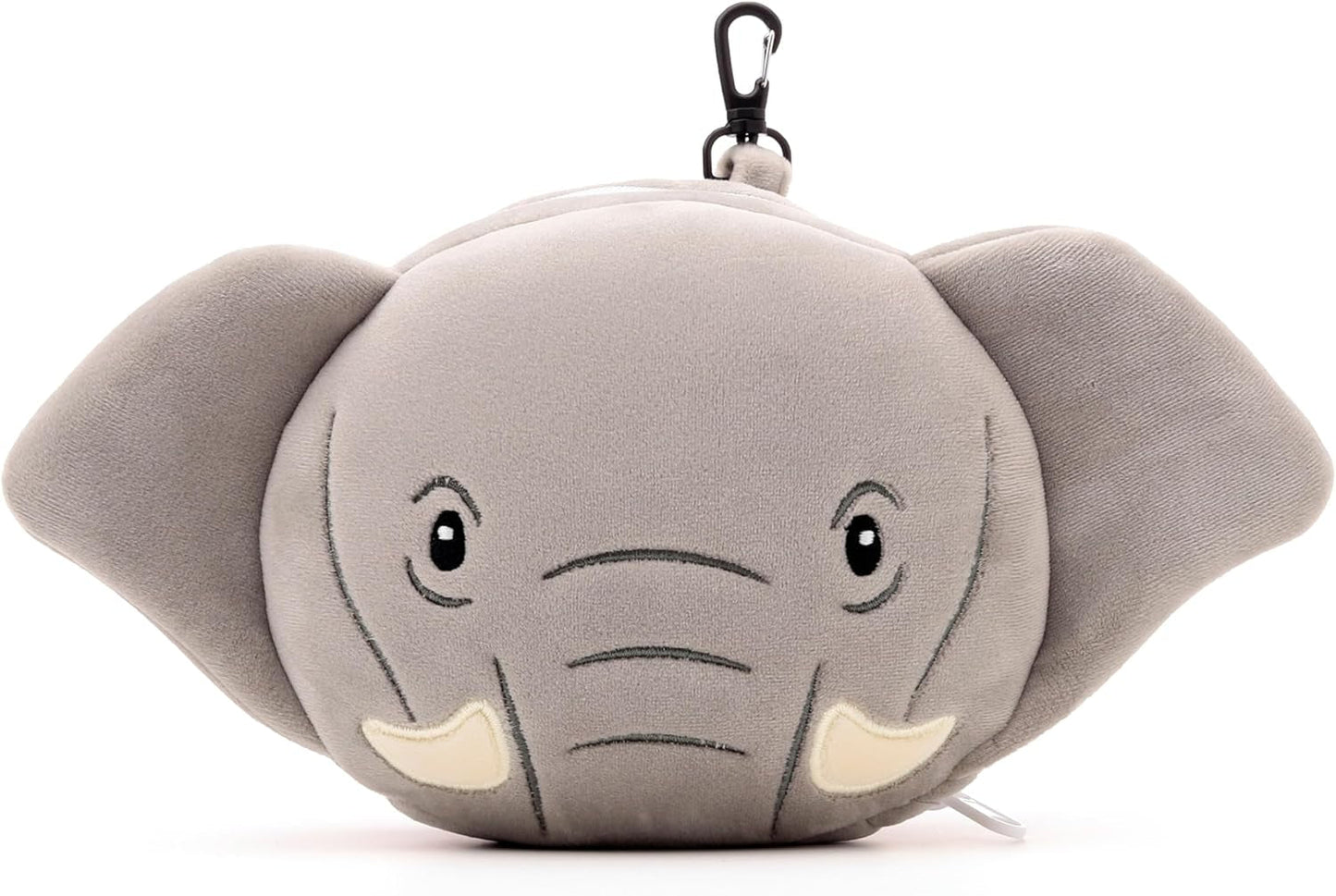 Resekudde, rund, plysch, elefant- och ögonmask, unisex, en storlek, unisex, unika resekuddar i midjan Naty Shop