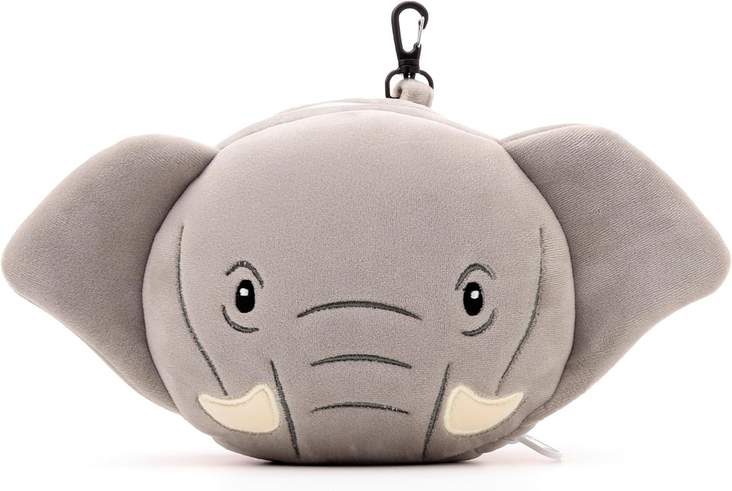 Resekudde, rund, plysch, elefant- och ögonmask, unisex, en storlek, unisex, unika resekuddar i midjan Naty Shop