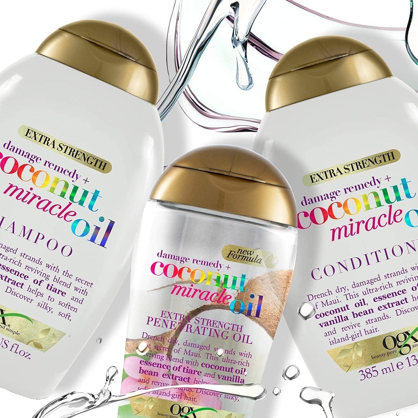 OGX Coconut Miracle Oil Conditioner, Fuktgivande balsam för hårvård med kokosolja, 385 ml OGX Hair Care