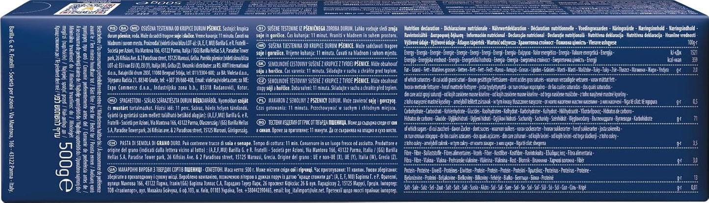 Barilla Classic Spaghetti nr 7 durumvetepasta, alltid al dente (1 x 500 g)