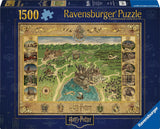 Ravensburger Puzzle 12000720 - Hogwarts-karta - 1500-bitars pussel för vuxna och barn 14+ Harry Potter Fan Merchandise Puzzle Naty Shop