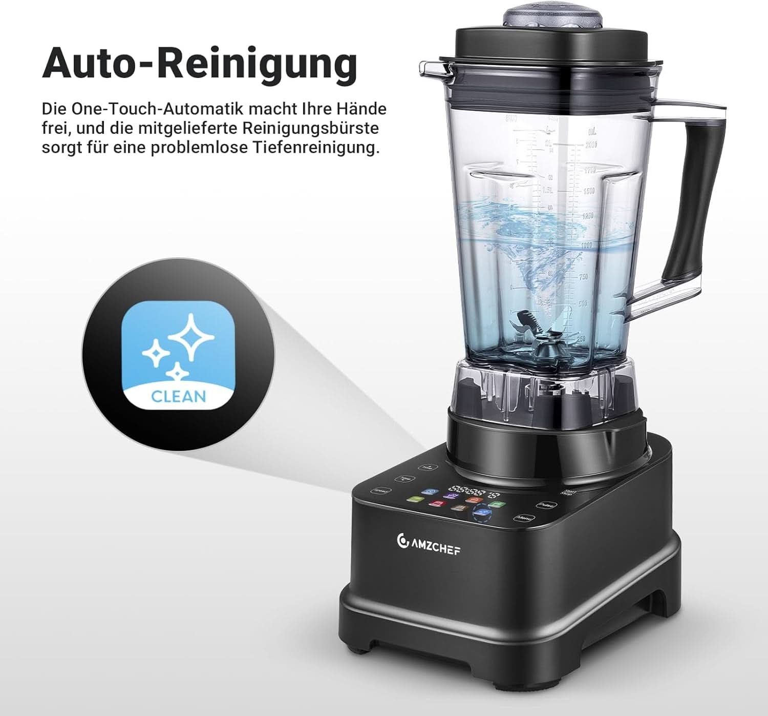 Blender AMZCHEF, 8 smarta menyer och 10 hastigheter, LCD-pekskärm Kitchen Naty Shop