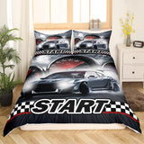Jungen Cartoon Auto Sängkläder Set 135X200,Kinder Bau Fahrzeuge Tröster Abdeckung Für Kind Kleinkind Teens,Dinosaurier Bettbezug,Traktor Maschinerie Bagger Bettdecke Abdeckung,Lkw Autos Bedtuchen Naty Shop Multi 6 135*200+80*80*1