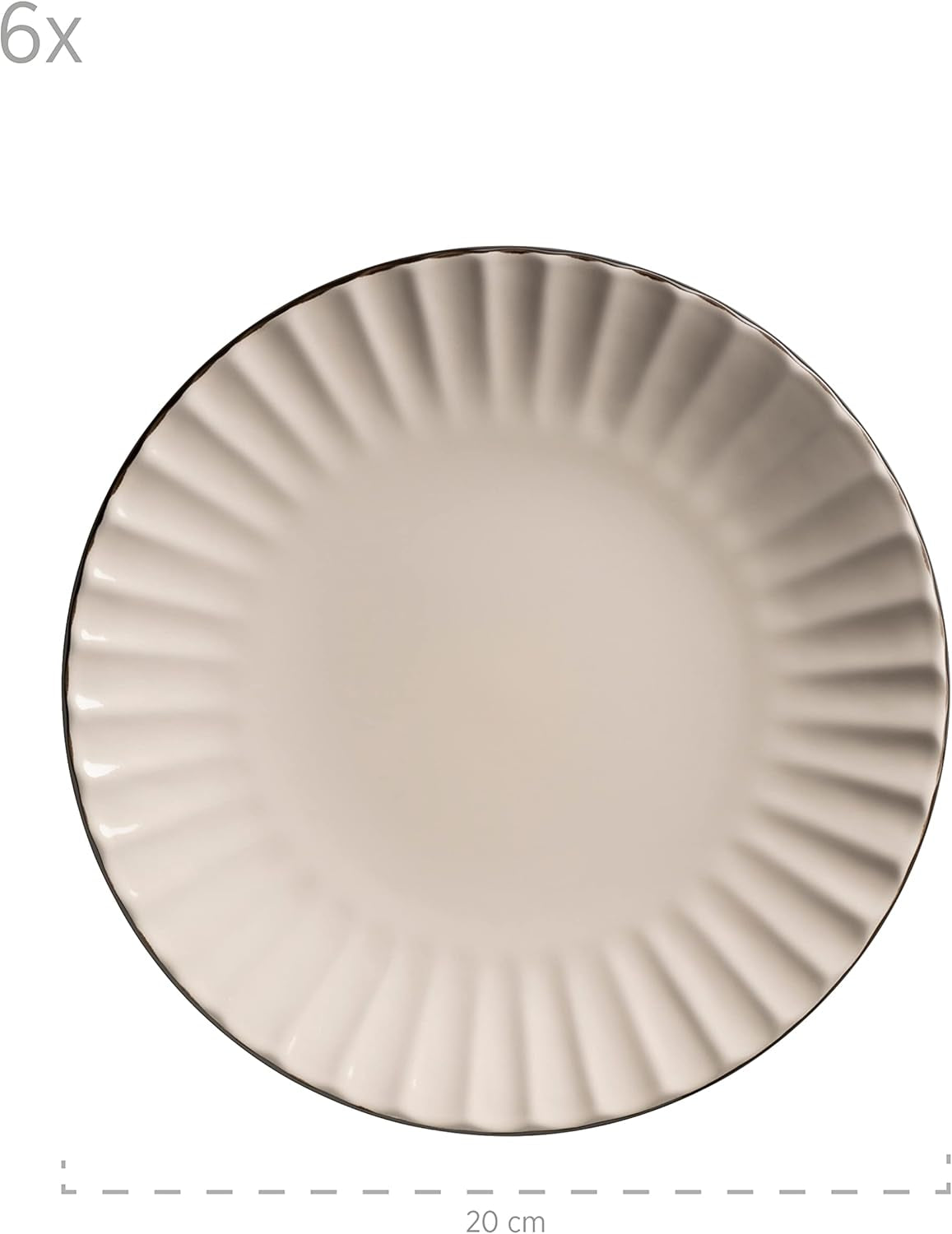 MÄSER 931967 Osita Retro Series 6-personers Wave servisset, 18-delade runda servisset, mattallrikar, desserttallrikar och flingskålar, keramik, krämvit