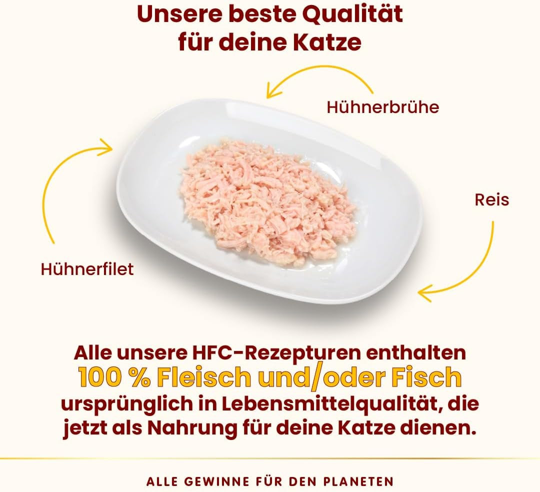 Almo Nature HFC Natural - Våtfoder för vuxna katter - Kycklingfilé - 280g, förpackning om 12