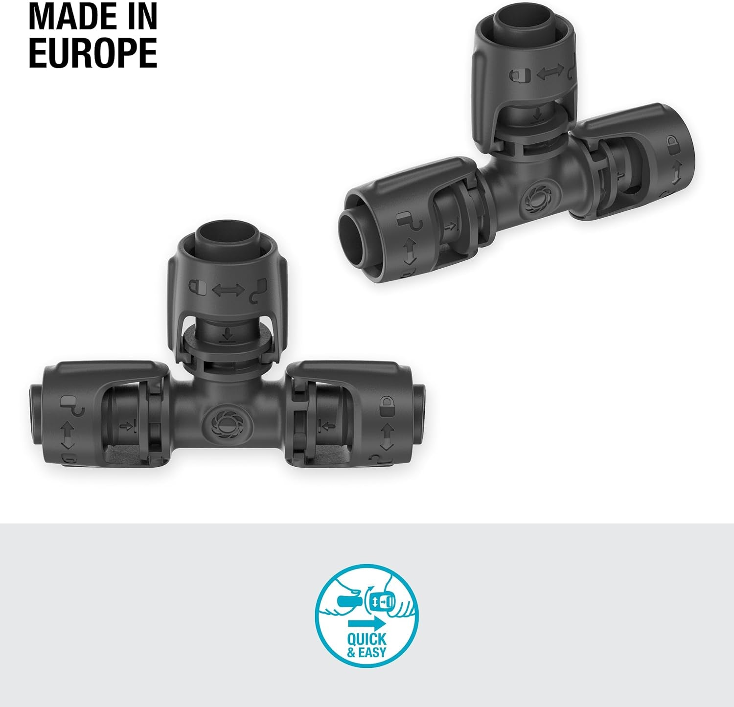 Gardena mikrodroppbevattningssystem T-Piece 13 mm (1/2"): Anslutning för 13 mm matarrör, T-gren, automatisk bevattning, återanvändbar (13201-20)