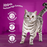 Whiskas 1+ våtfoder för katter med kyckling i gelé, 28x85g (1 förpackning) - Högkvalitativt våtfoder för vuxna katter i 28 portionspåsar