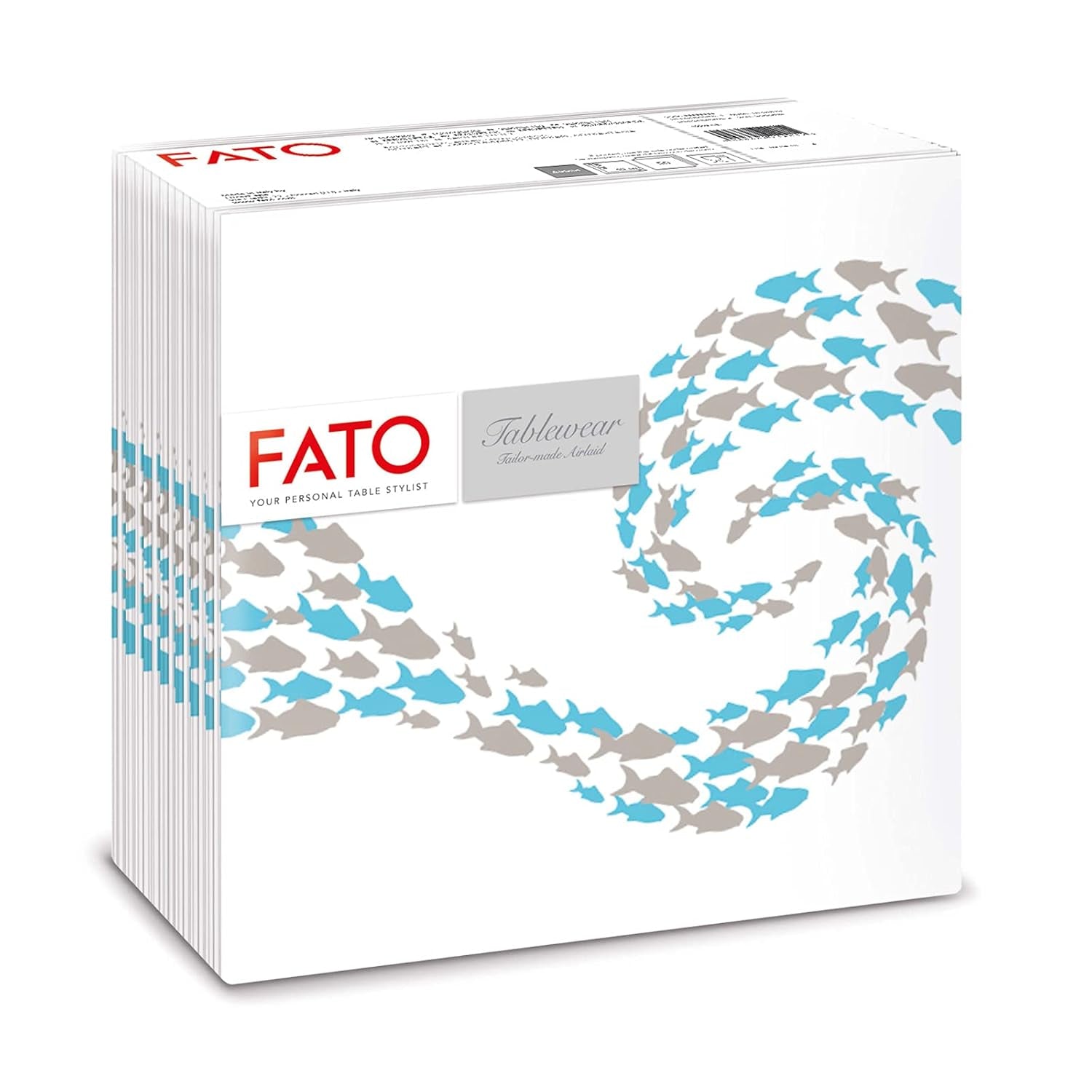 Fato - Torra pappersservetter, airlaid, textileffekt, paket med 50 servetter, 40X40 vikta i 4-format, Tropicana Decor