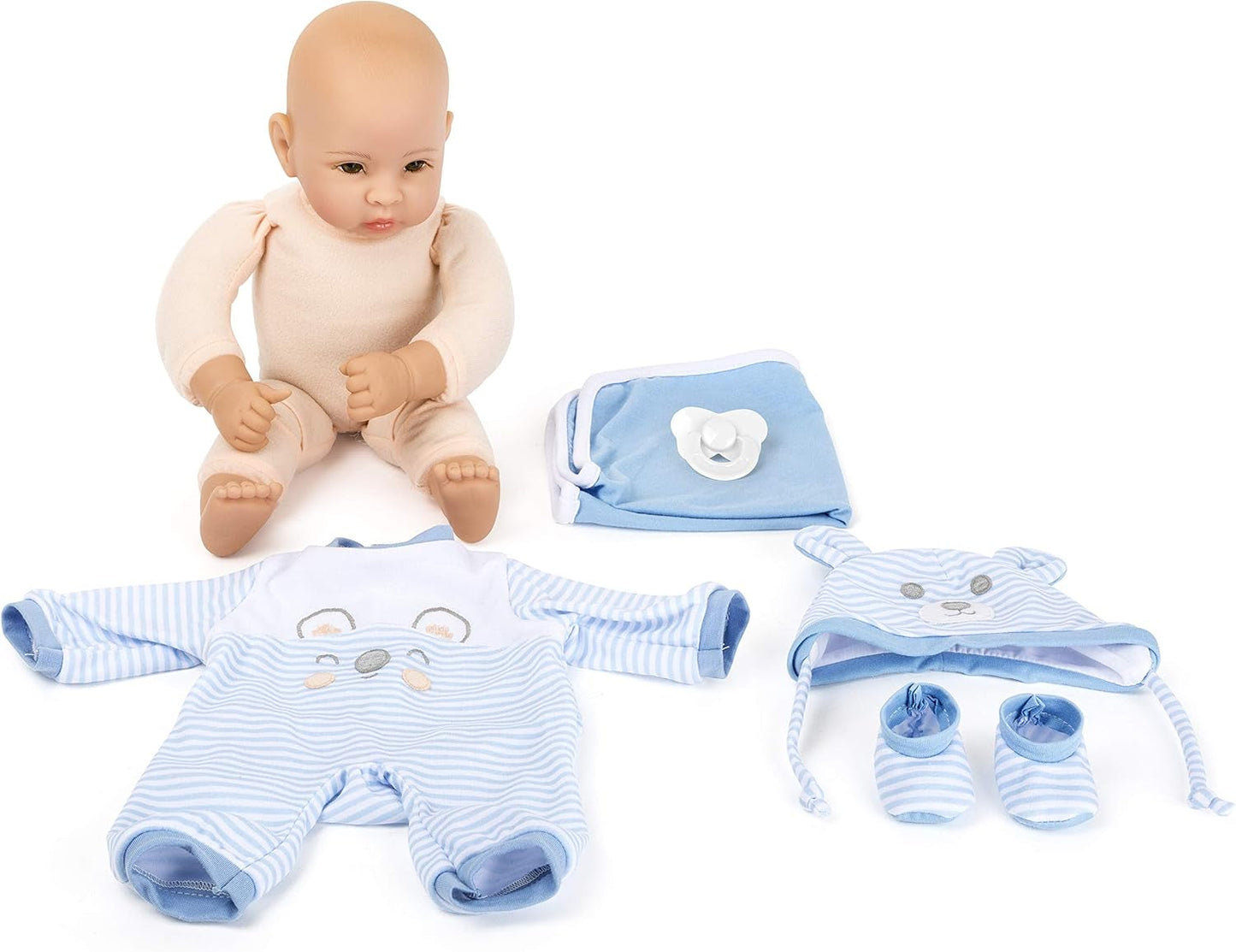 Small Foot Lukas Doll, inklusive avtagbara kläder, napp och mjuk filt, rollspel, 11238