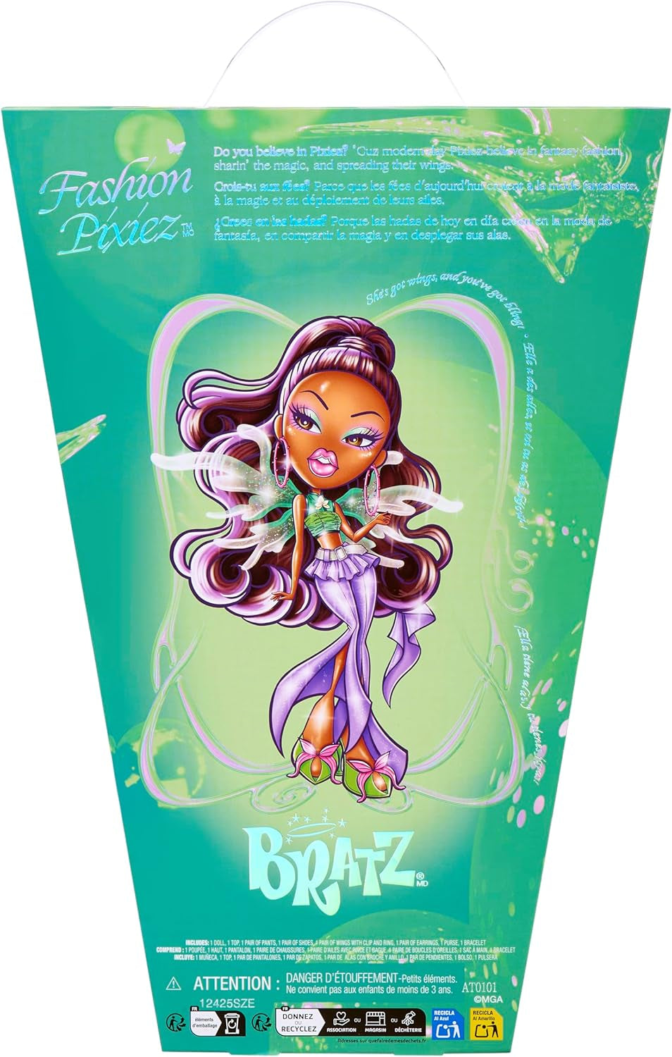 Bratz Fashion Pixiez Sasha Doll - Fantastisk samlardocka med äkta mode och accessoarer, vingar som förvandlas till en ring