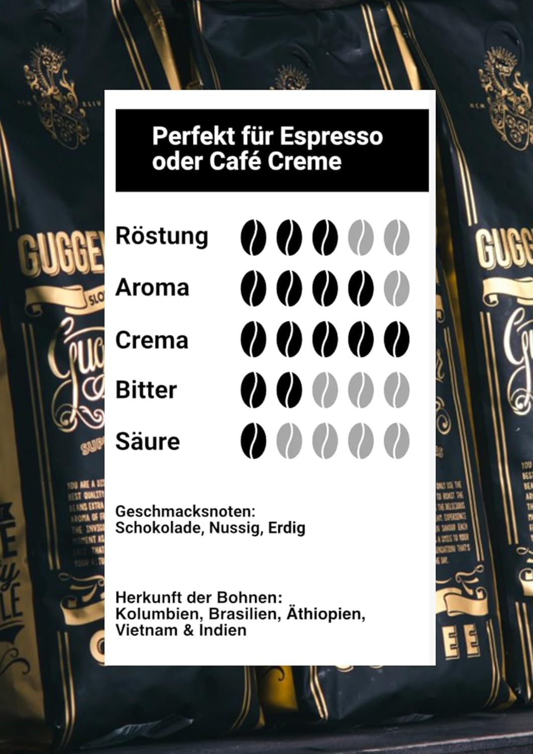 - Kaffeebohnen 2kg - Extra långsam geröstet - wenig Säure und Bitterstoffe - Barista-Qualität - Finest Cream - Best Espresso für Fullyautomaten - 4 x 500 g