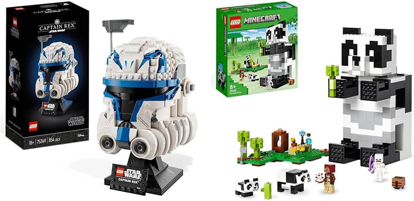 LEGO 75349 Star Wars Captain Rex Hjälmset Clone Wars Samlarmodell Series 2023 Souvenirbit och presentidé Byggset Besuche den LEGO-Store Paketet Panda House Set