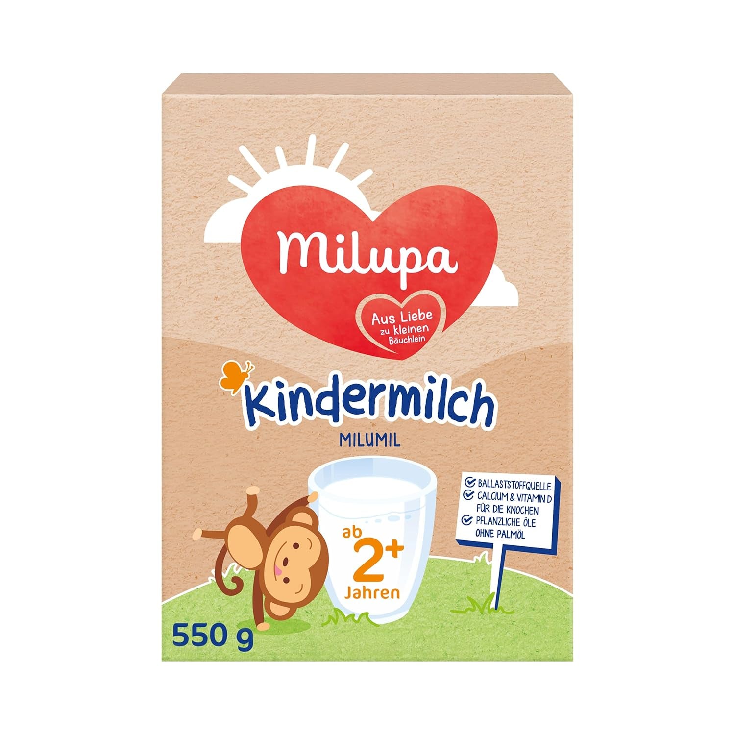 Milupa Milumil Tillväxtmjölk 2+ - Från 1 år - För små barn i tillväxtfasen - 5 x 550 g