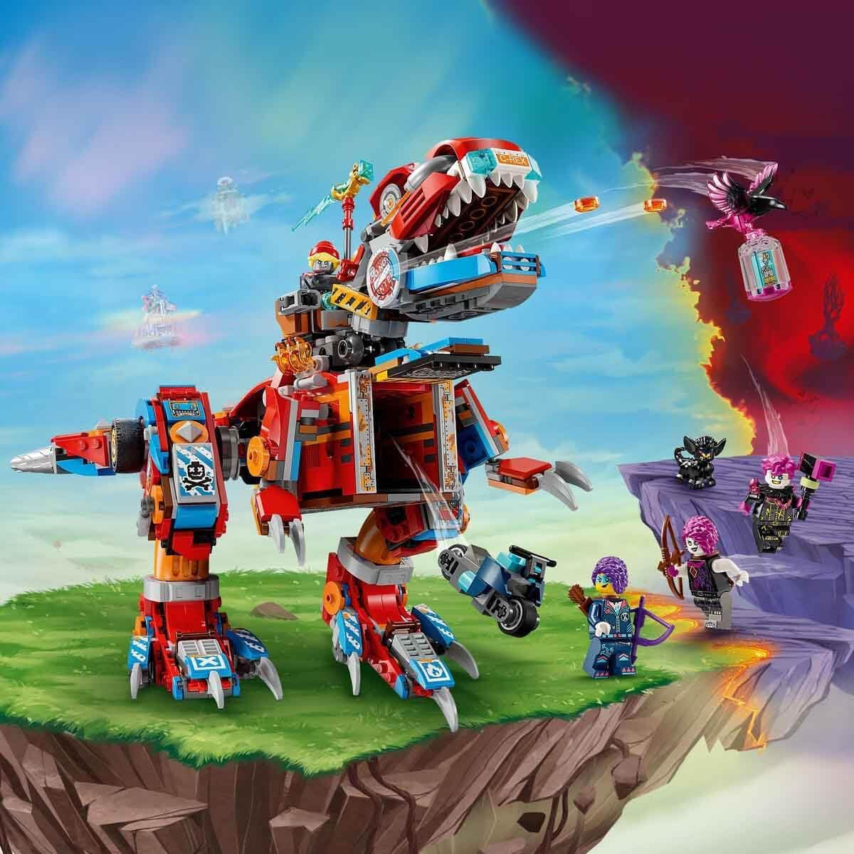 LEGO Dreamzzz 2-i-1 Coopers Dino-Mech C-Rex Toy Pterodactyl T.Rex Actionfigur för pojkar och flickor Kreativ leksak Äventyrsset Present för barn 9 år 71484 Byggset Beuche den LEGO-Store
