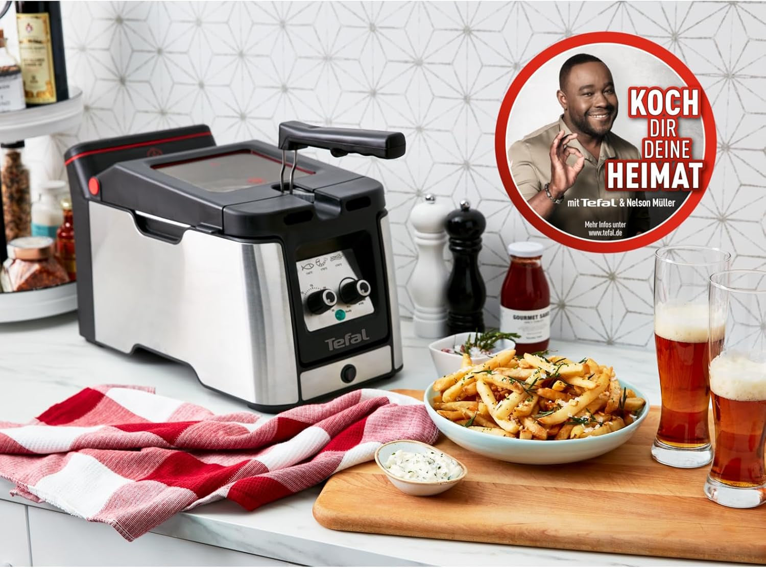 Tefal FR600D Clear Duo fritös, fritering med mindre rök och lukt, kapacitet 1,2 kg, termostat, timer, stort visningsfönster utan imma Hushållsapparater Naty Shop