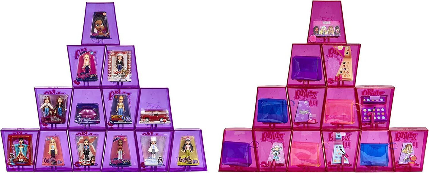 Bratz Miniverse MGA:s Y2K Nostalgia Flashback Minis Limited Edition Dolls - SURPRISE PACK - 2 Bratz Mini Dolls and Display Case - Fantastisk present till barn och samlare 6+