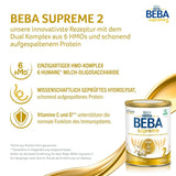 BEBA SUPREME 2 Tillskottsmjölk efter 6 månader, endast laktos, palmoljefri, förpackning om 6 (6 x 800 g) Naty Shop
