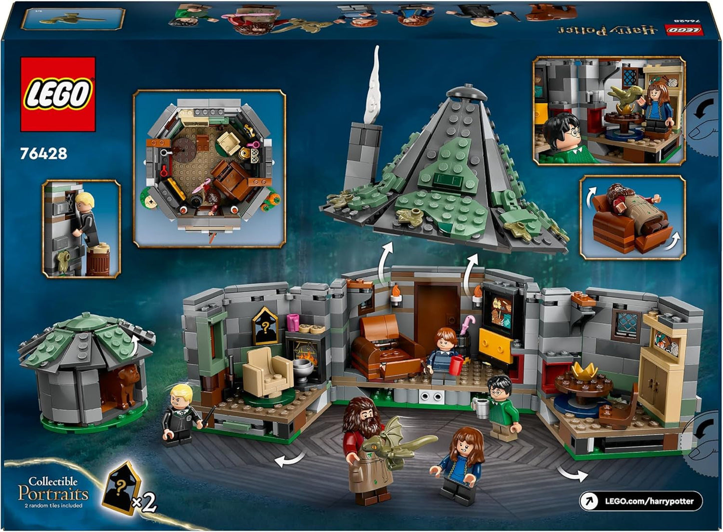 LEGO Harry Potter Hagrid's Hut: Ett oväntat besökset med 5 minifigurer och 2 djurfigurer, present för kvinnor och män, magisk äventyrsleksak, fantasiset 76428 Byggset Beuche den LEGO-Store